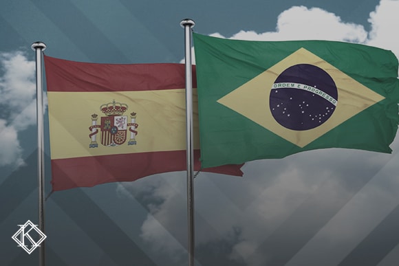 Bandeira da espanha vs brasil