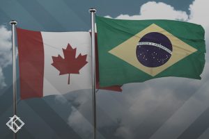 Bandeiras do Brasil e Canadá ilustrando a publicação 