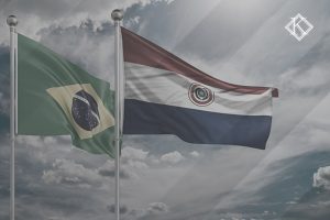 Bandeiras do Brasil e do Paraguai. A imagem ilustra a publicação 