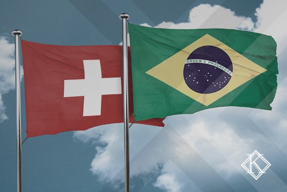 A imagem mostra as bandeiras brasileira e sueca. Ilustra a publicação 