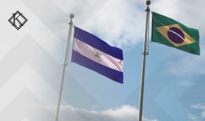 A imagem mostra as bandeiras do Brasil e da Nicarágua, e ilustra a publicação 