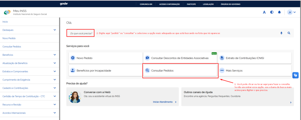 Após realizar login, toque ou clique na opção de consultar pedido. Se você não encontrar ela, então coloque na barra de busca a palavra consultar ou a palavra pedido e, entre as opções que aparecerem, selecione a mais adequada ao que você está buscando.