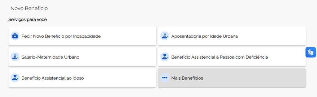 A imagem mostra a parte "Mais Benefícios" do meu INSS.